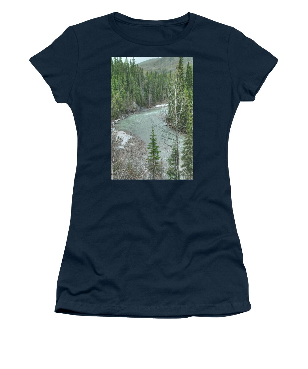 Ft. Nelson Women's T-Shirt featuring the photograph Ft. Nelson British Columbia by Dyle Warren