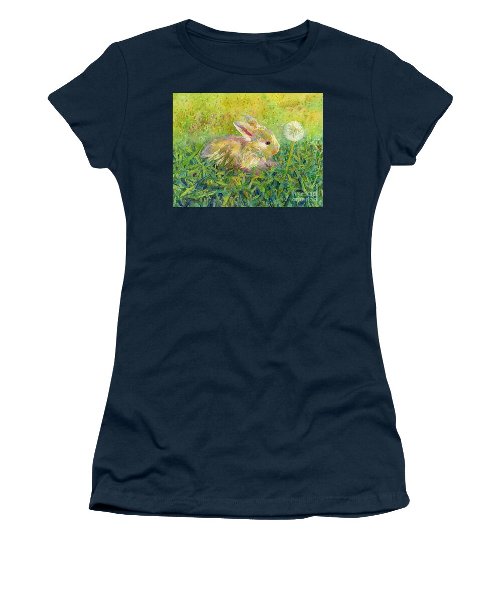 Rabbit Women's T-Shirt featuring the painting Gentle Wish by Hailey E Herrera