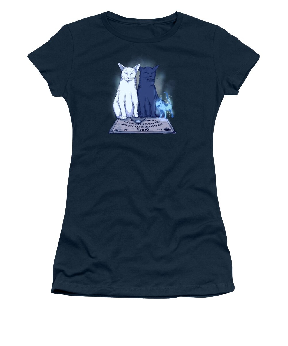Ghost Kitten Women's T-Shirt featuring the drawing Ghost Kitten by Ludwig Van Bacon