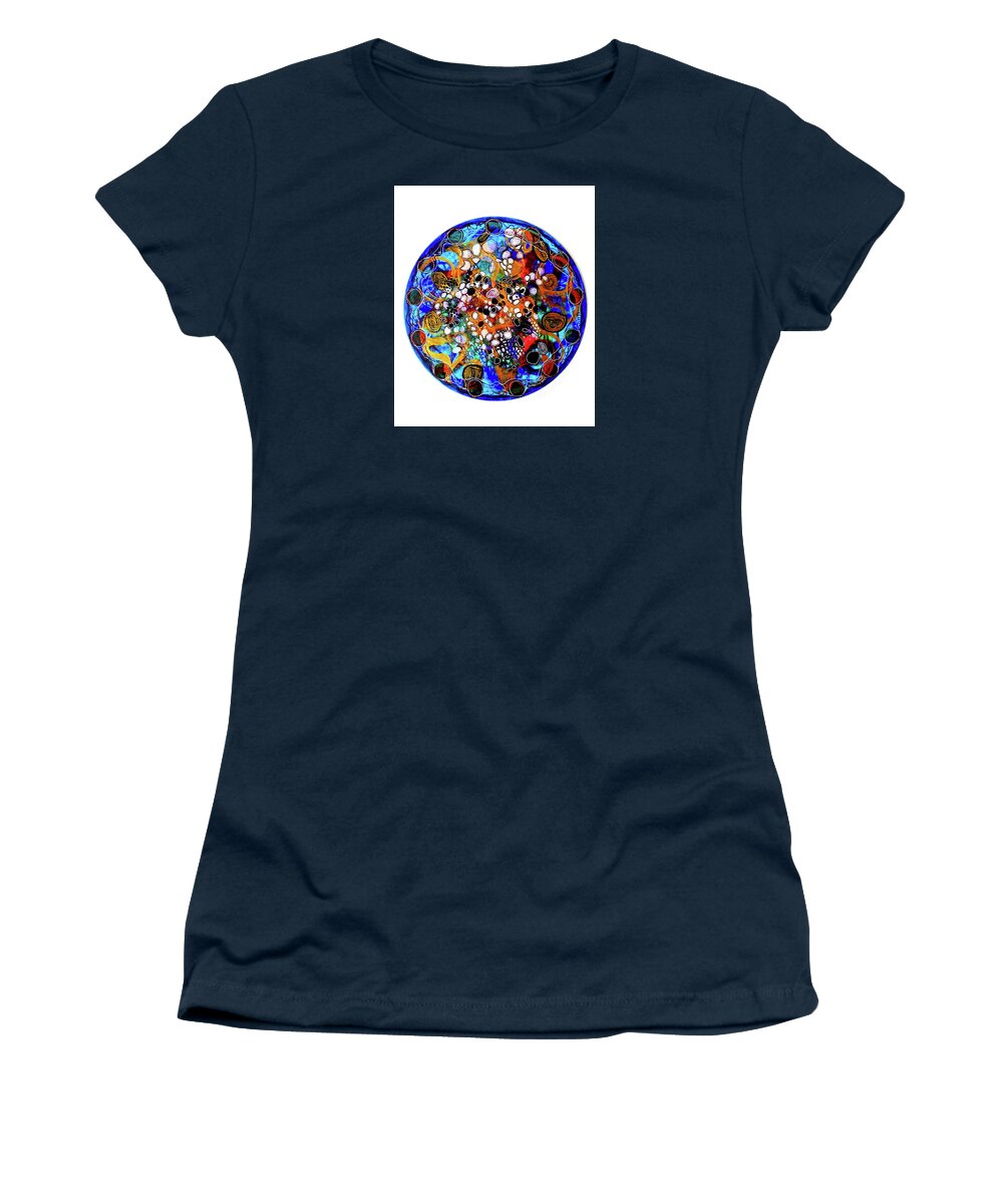 Energy Painting Women's T-Shirt featuring the mixed media Go with the Flow 1 by Mimulux Patricia No