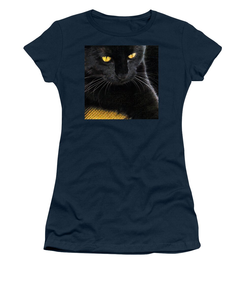 Cat Women's T-Shirt featuring the photograph Golden Eyes 2 by Ginger Stein