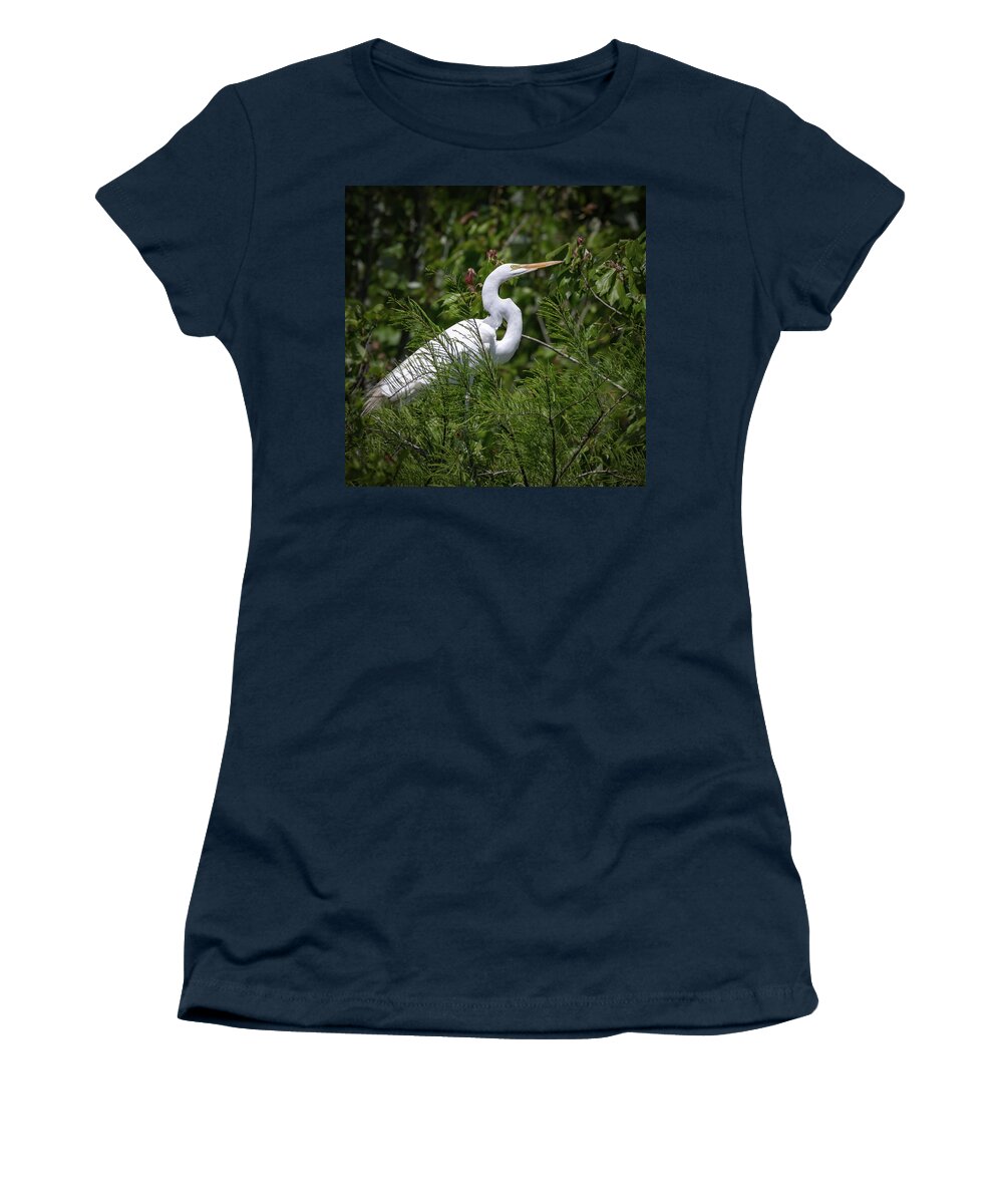 Shorebirds Women's T-Shirt featuring the photograph Great White Heron by JASawyer Imaging