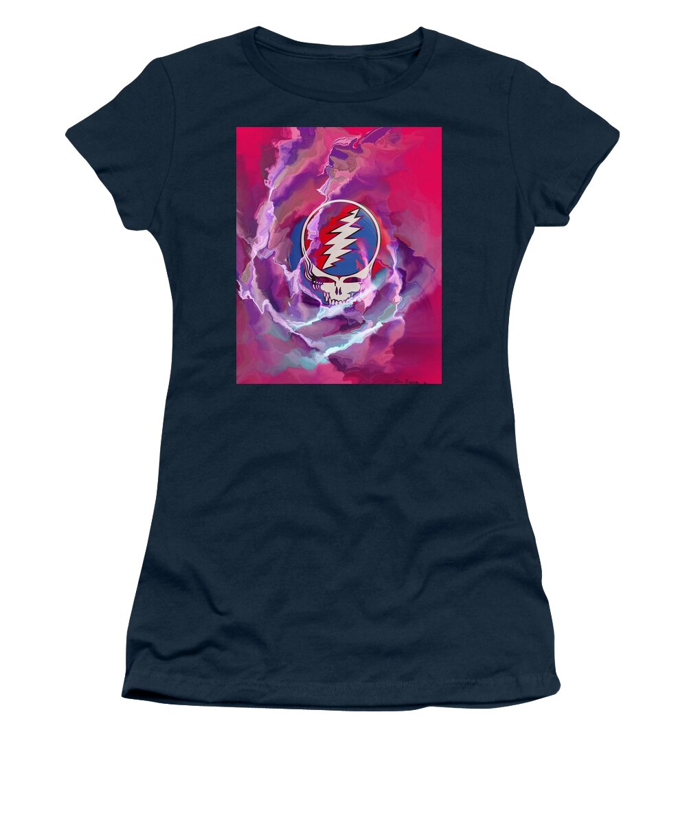 Grateful Dead Women's T-Shirt featuring the digital art Greatful Rose by David Lane