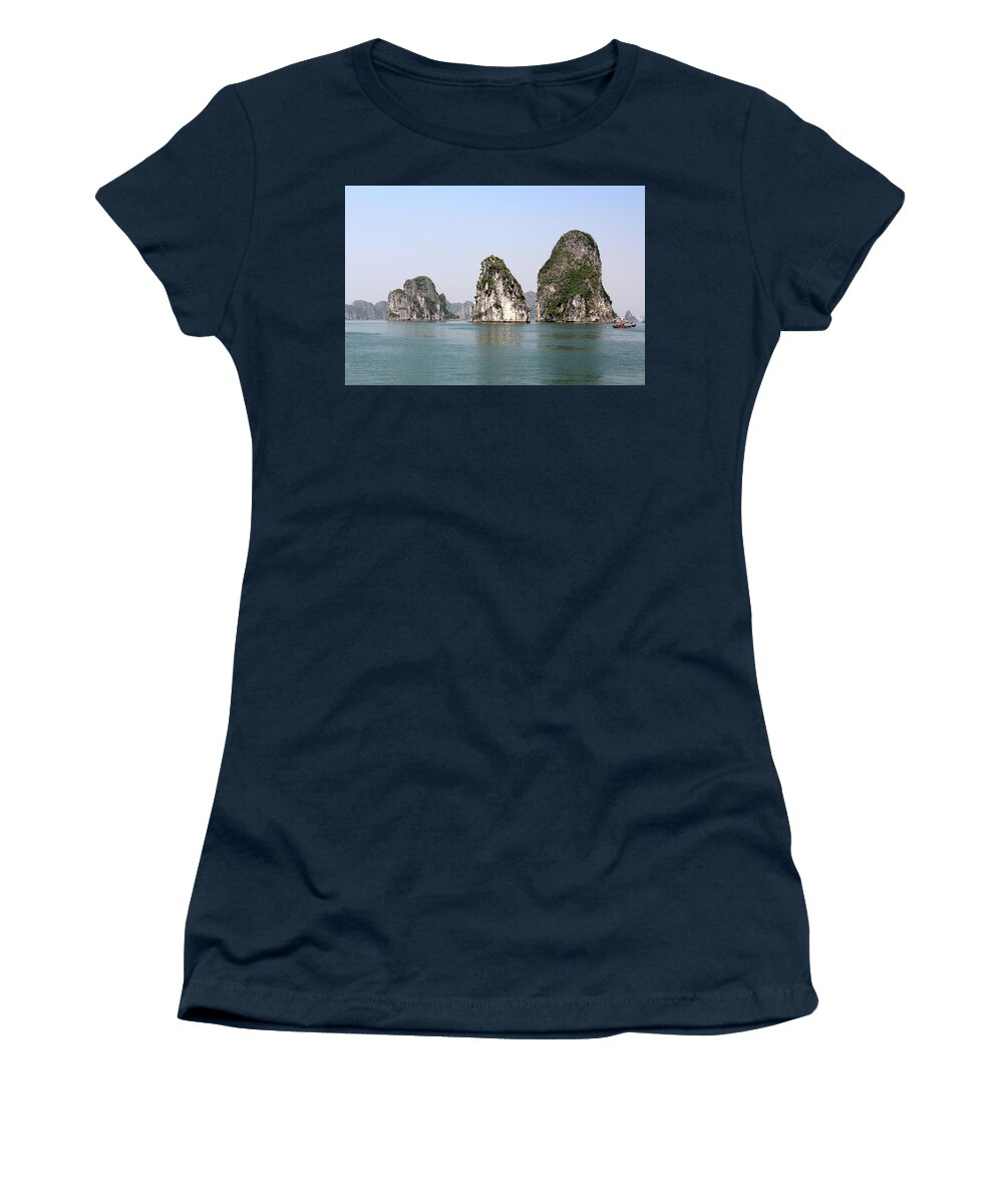 Ha Long Women's T-Shirt featuring the photograph Ha Long Bay - Viet Nam by Richard Krebs