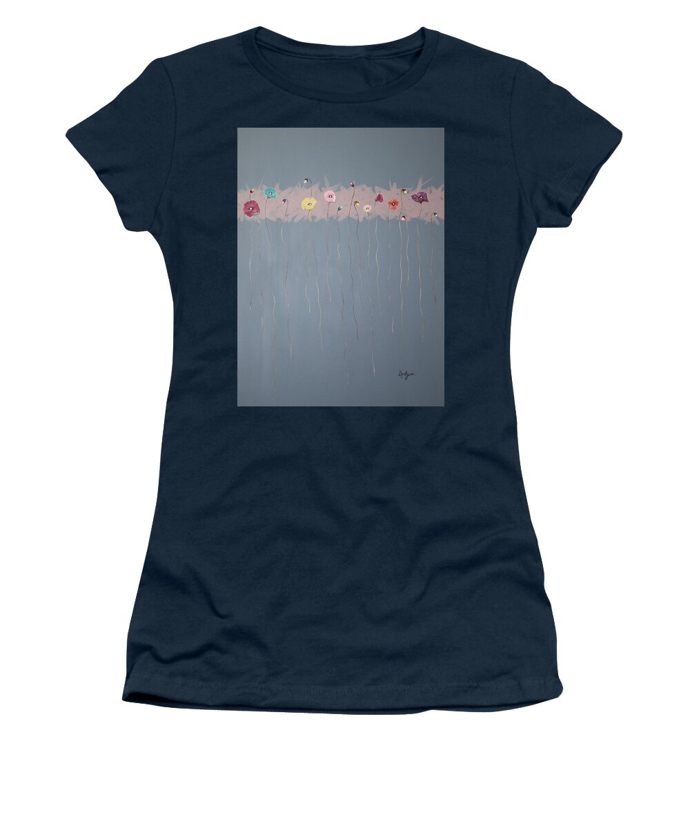 Poppy's Women's T-Shirt featuring the painting Hanging Blooms by Berlynn
