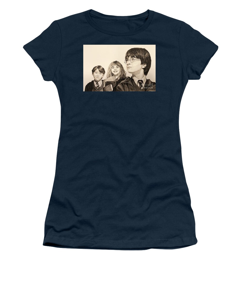Harry Potter Women's T-Shirt featuring the painting Harry Potter by Tamir Barkan