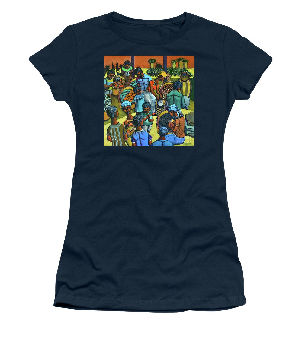 Harvest Plus Women's T-Shirt featuring the painting HarvestPlus Africa by Paul Hilario