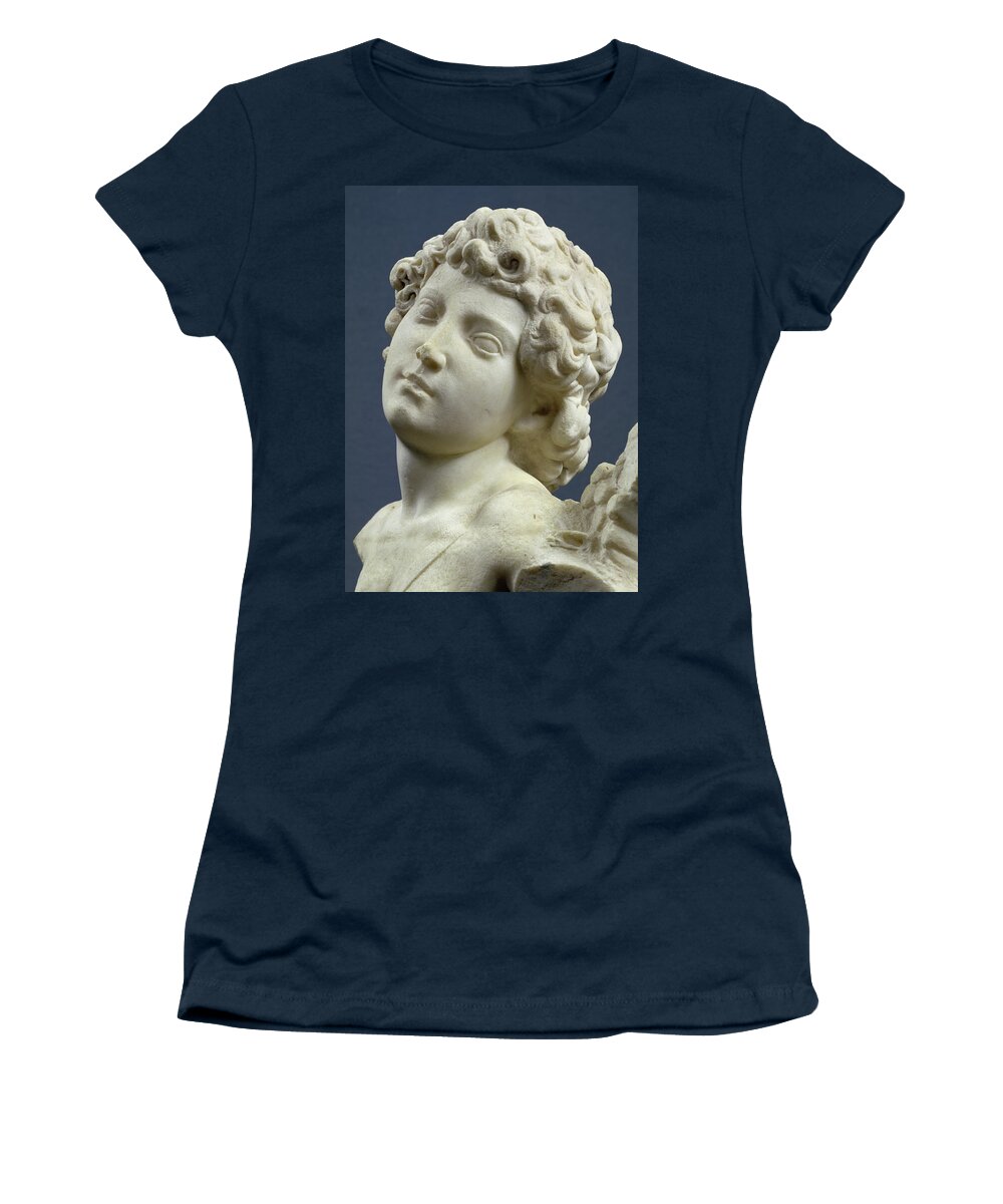 Boy Women's T-Shirt featuring the photograph Head From The Manhattan Cupid By Michelangelo by Michelangelo Buonarroti