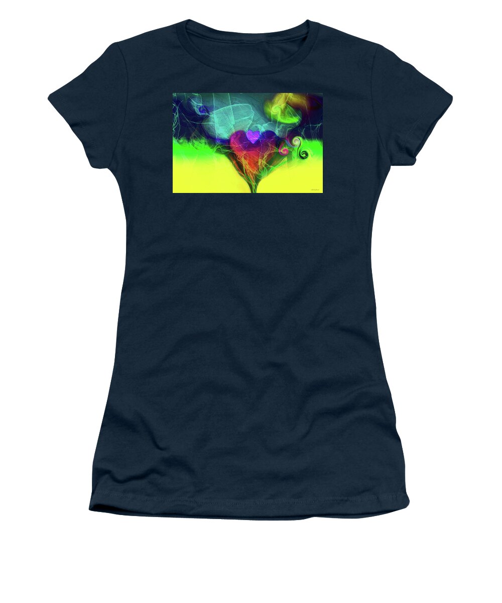 Heart Energy Women's T-Shirt featuring the digital art Heart Energy by Linda Sannuti