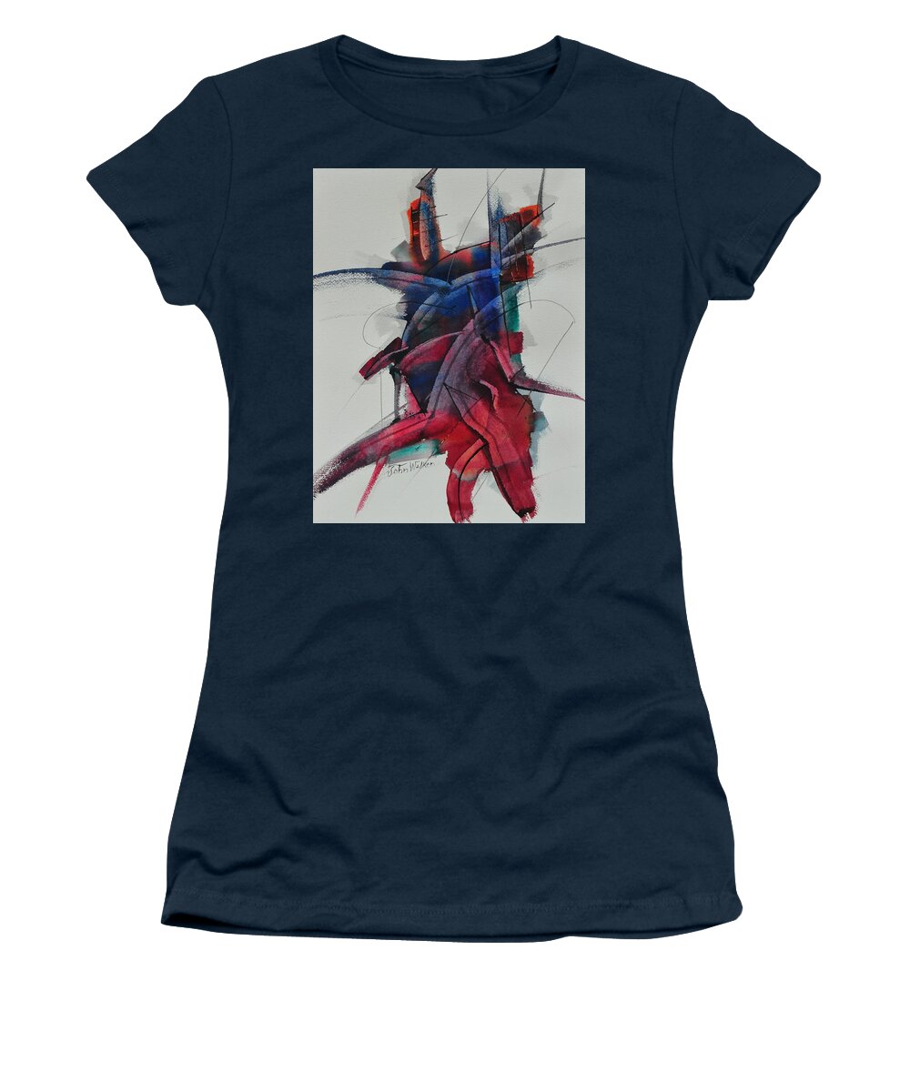 Abstract Women's T-Shirt featuring the painting Heavy Bottom by John W Walker
