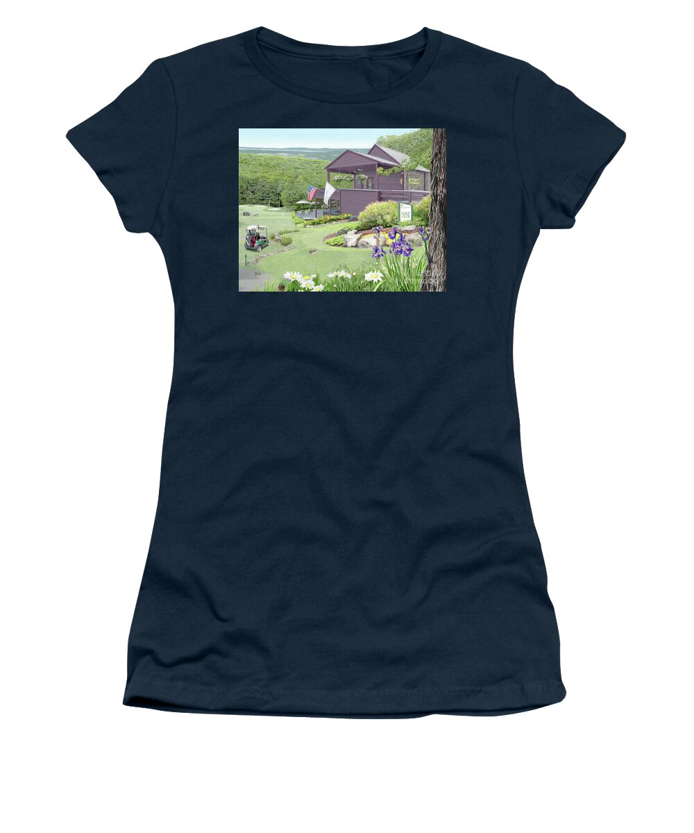 Hidden Valley Women's T-Shirt featuring the drawing Hidden Valley Golf Club by Albert Puskaric