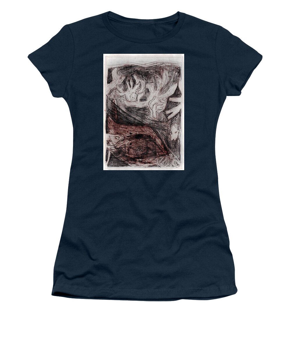Whale Women's T-Shirt featuring the drawing How the Whale Got His Throat 44-4 by Edgeworth Johnstone