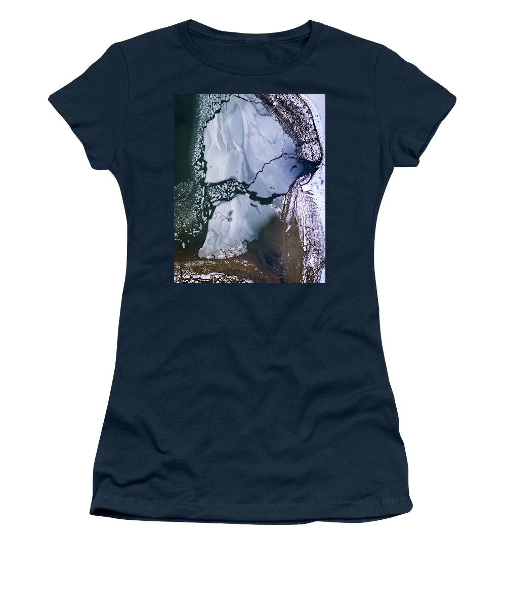 Ice Women's T-Shirt featuring the photograph Icy Harbor by Clinton Ward