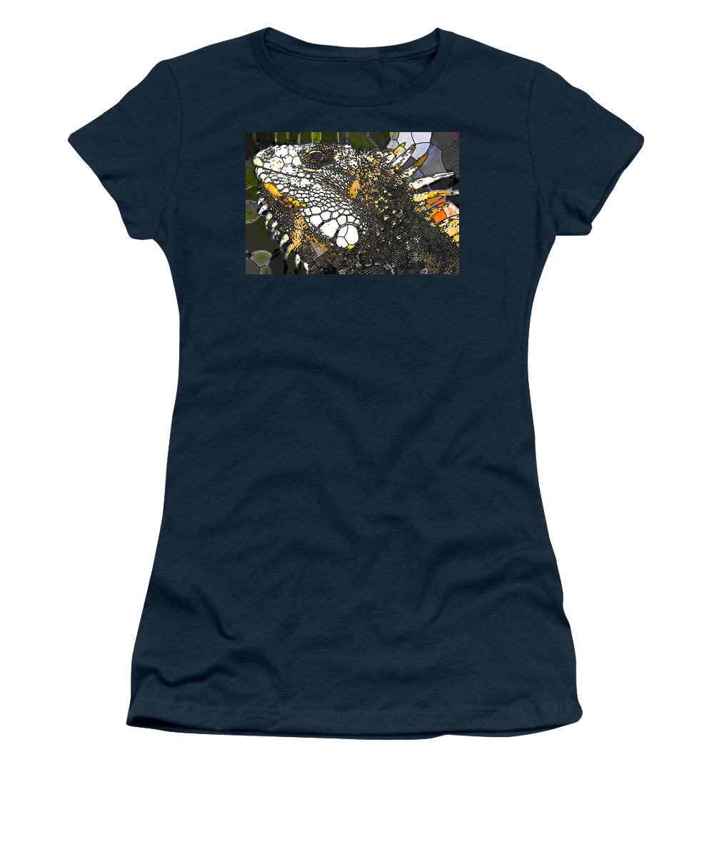 Iguana Women's T-Shirt featuring the painting Iguana 2 by Jeelan Clark
