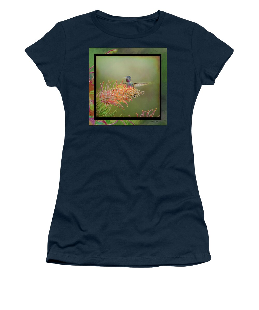 Art Women's T-Shirt featuring the photograph face mask hummer Dance by Patricia Dennis