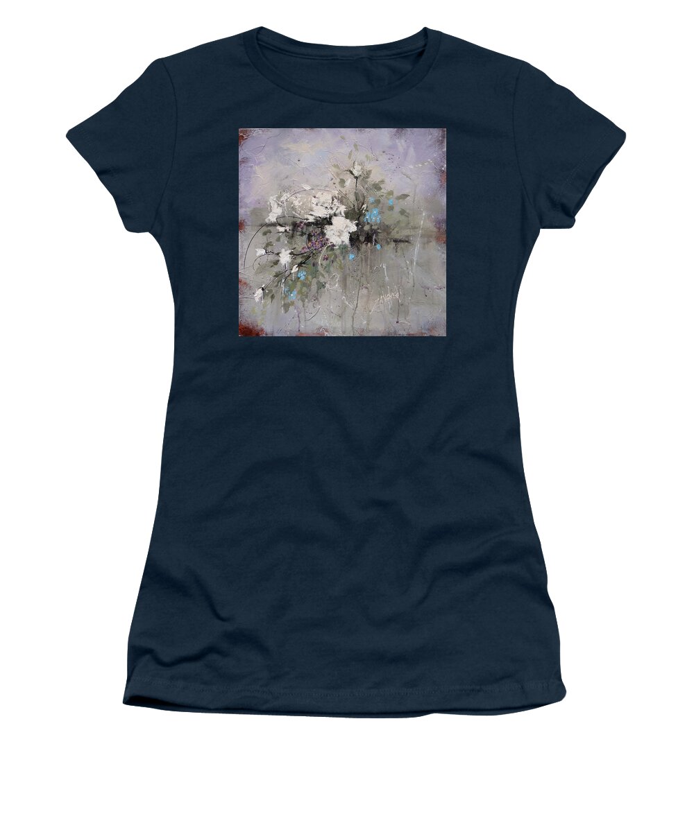 Flowers Women's T-Shirt featuring the painting Impressions by Laura Lee Zanghetti