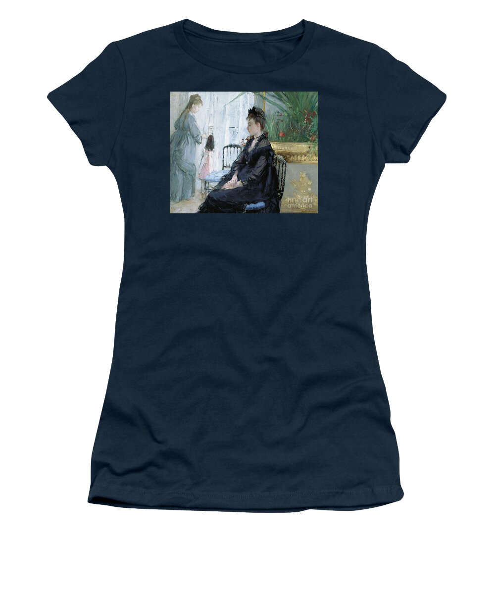 Morisot Women's T-Shirt featuring the painting Interior, 1872 by Berthe Morisot