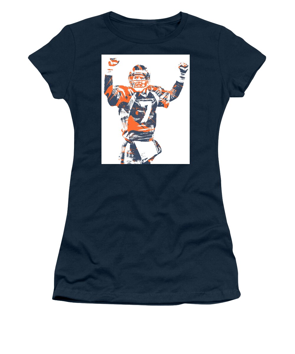John Elway Denver Broncos Pixel Art 100 Women's T-Shirt by Joe