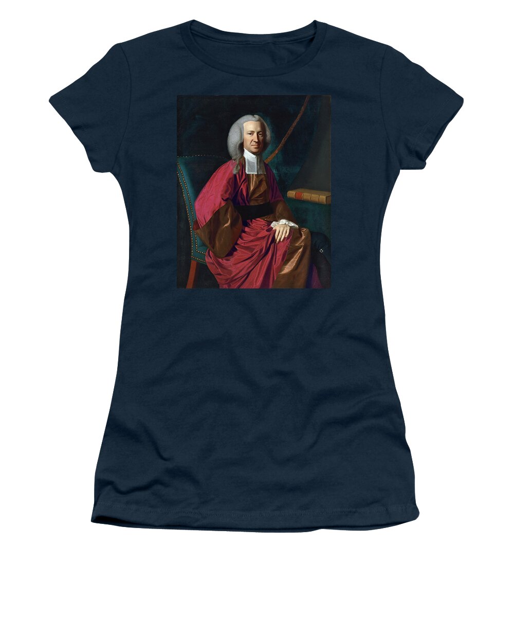 Canvas Women's T-Shirt featuring the painting John Singleton Copley -Boston, 1738-London, 1815-. Portrait of Judge Martin Howard -1767-. Oil on... by John Singleton Copley -1738-1815-