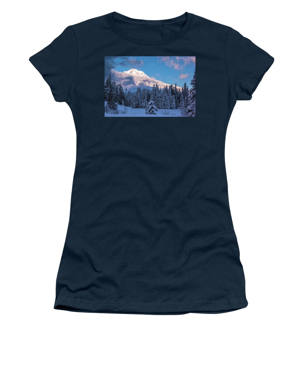 Mt Hood Women's T-Shirt featuring the photograph Just To Remind Me Who's Boss. by Wasim Muklashy