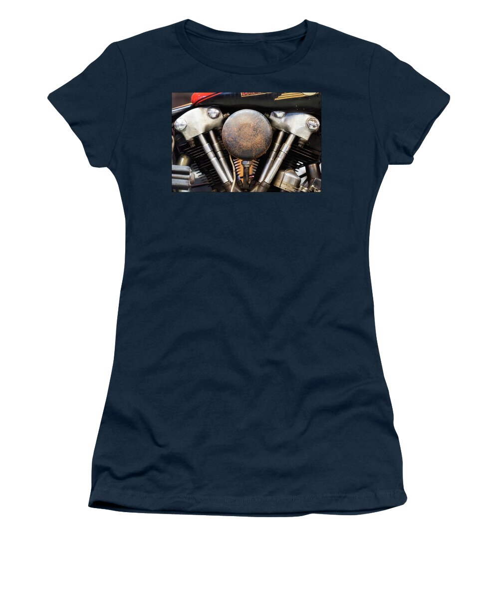 Harley Women's T-Shirt featuring the photograph Knucklehead Motor by Andy Romanoff