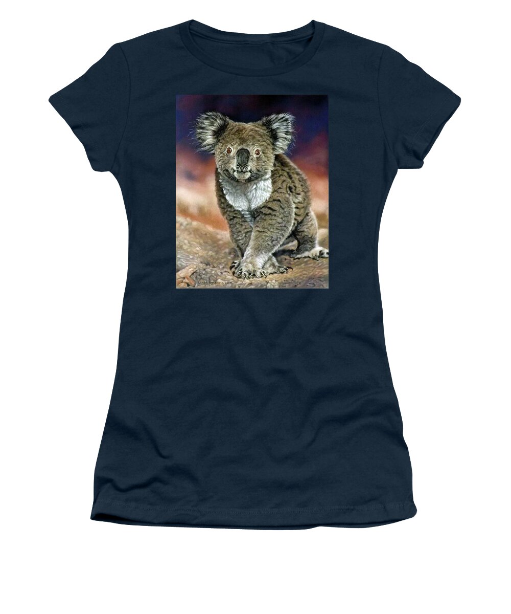 Koala Women's T-Shirt featuring the painting Koala Walk by Linda Becker