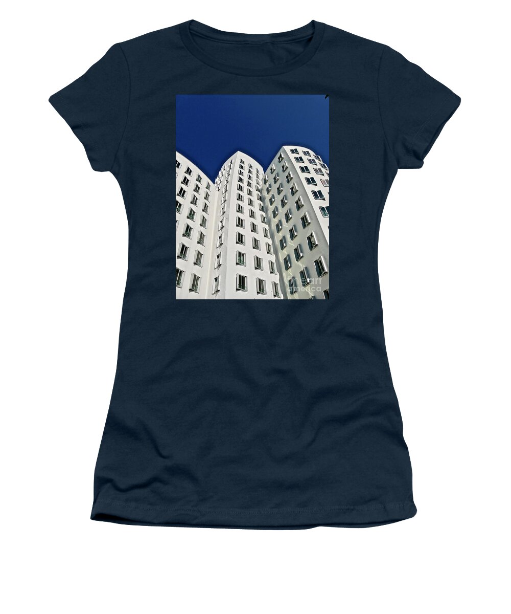 Street Photography Women's T-Shirt featuring the photograph Leaning Towers by Elisabeth Derichs