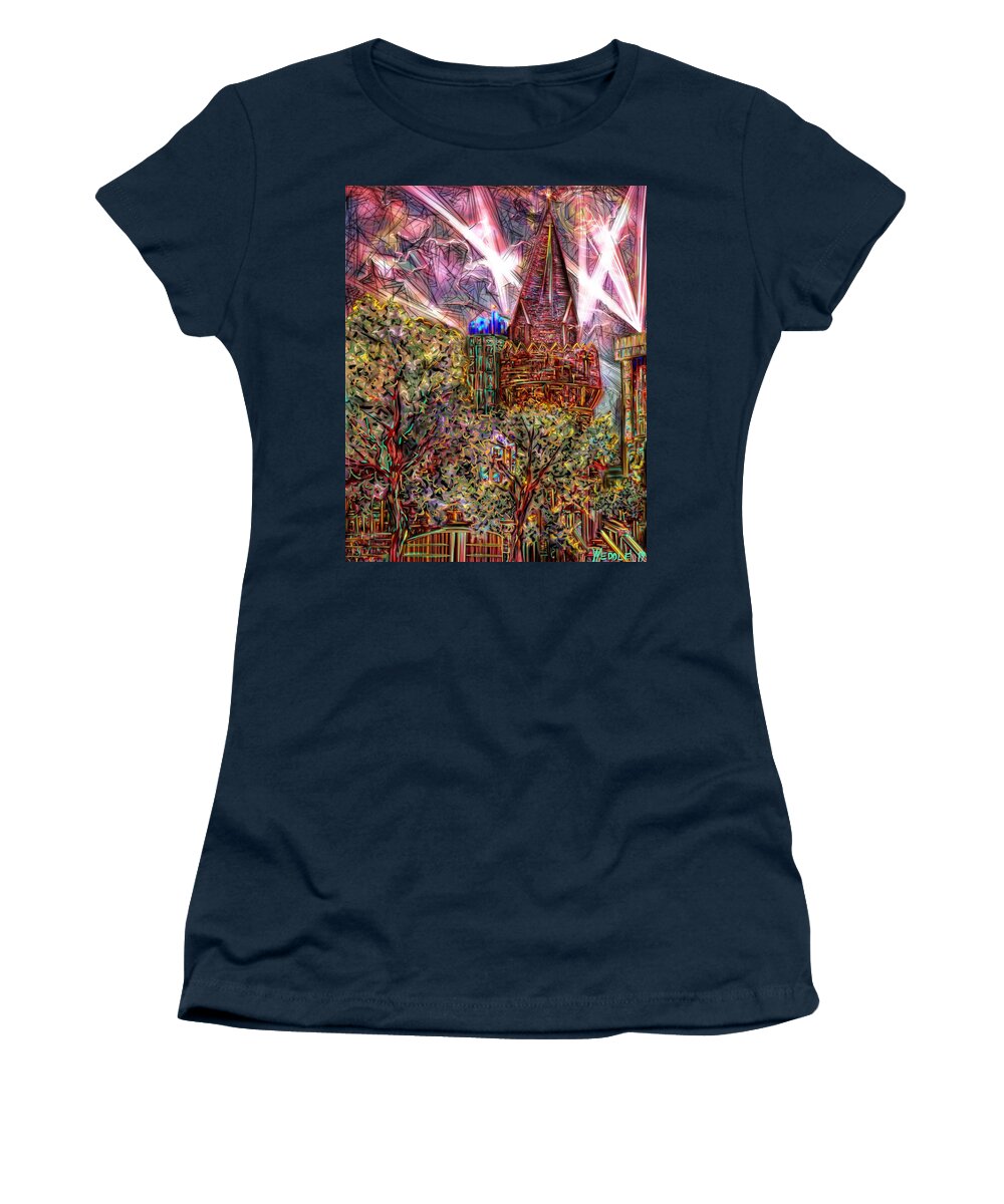 Digital Art Women's T-Shirt featuring the digital art Light Show by Angela Weddle