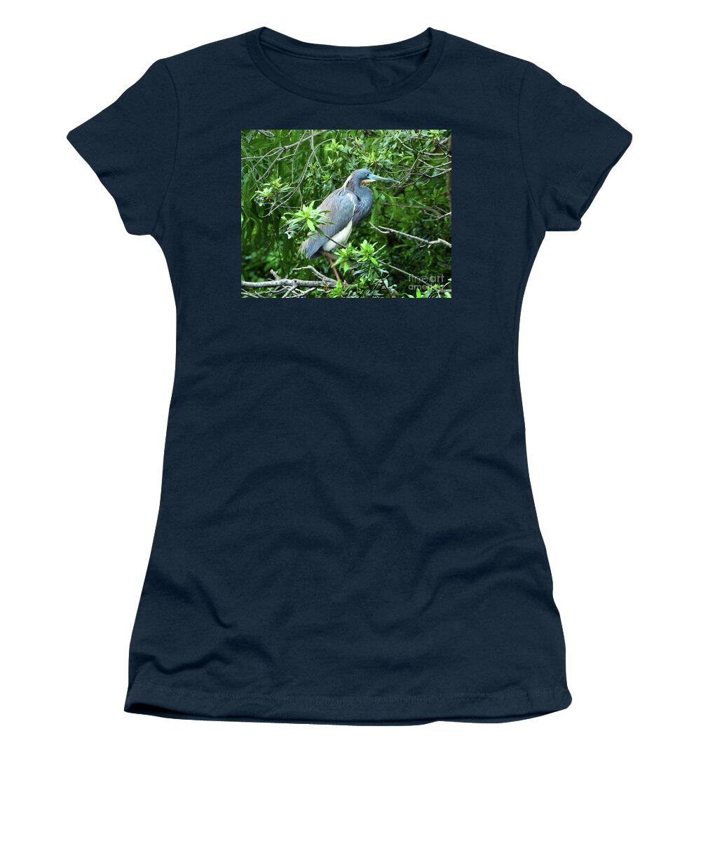 Little Blue Heron Women's T-Shirt featuring the photograph Little Blue Heron II by Scott Cameron