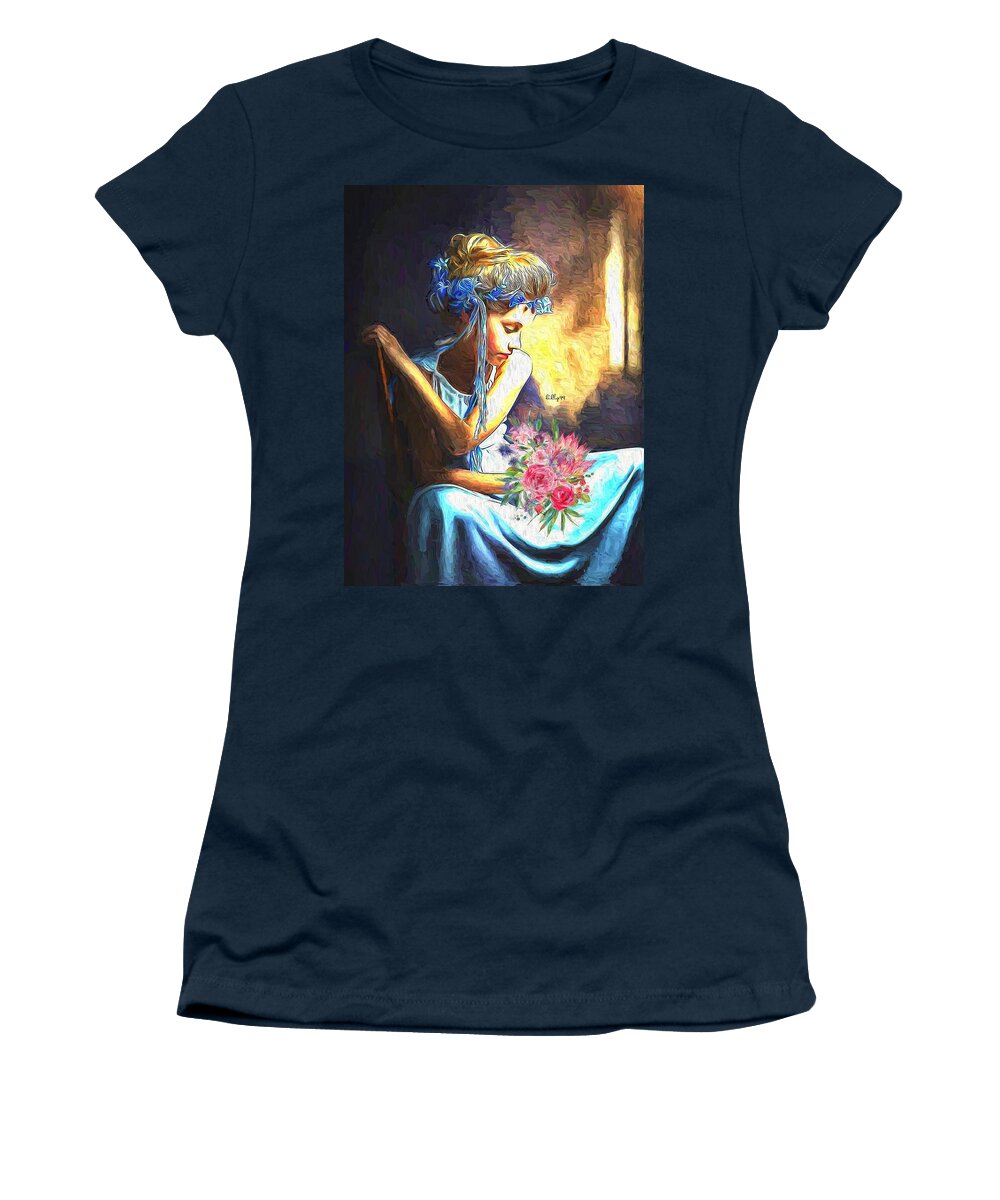Paint Women's T-Shirt featuring the painting Little lady 5 by Nenad Vasic