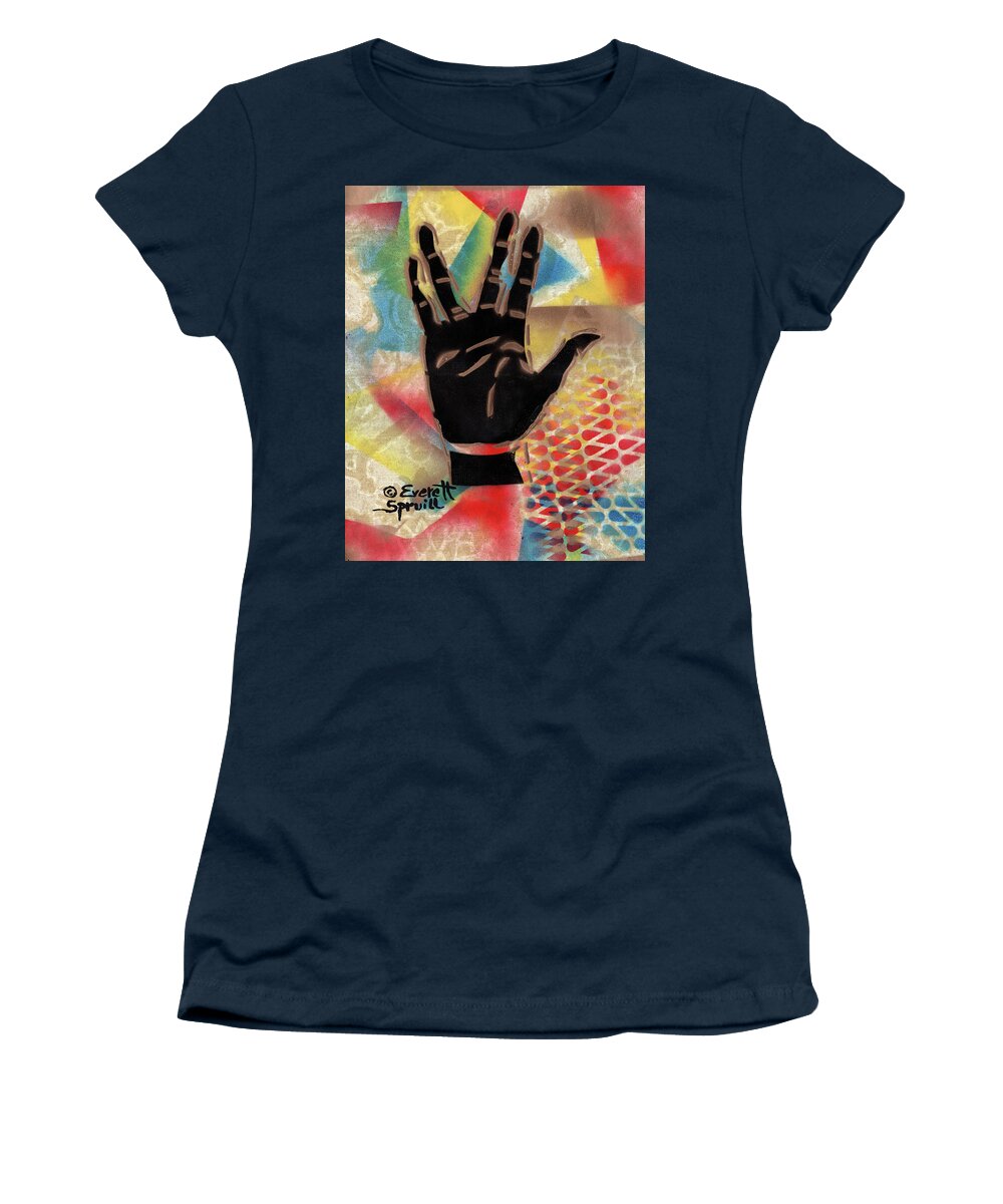 Abstract Art Women's T-Shirt featuring the mixed media Live Long and Prosper - B by Everett Spruill