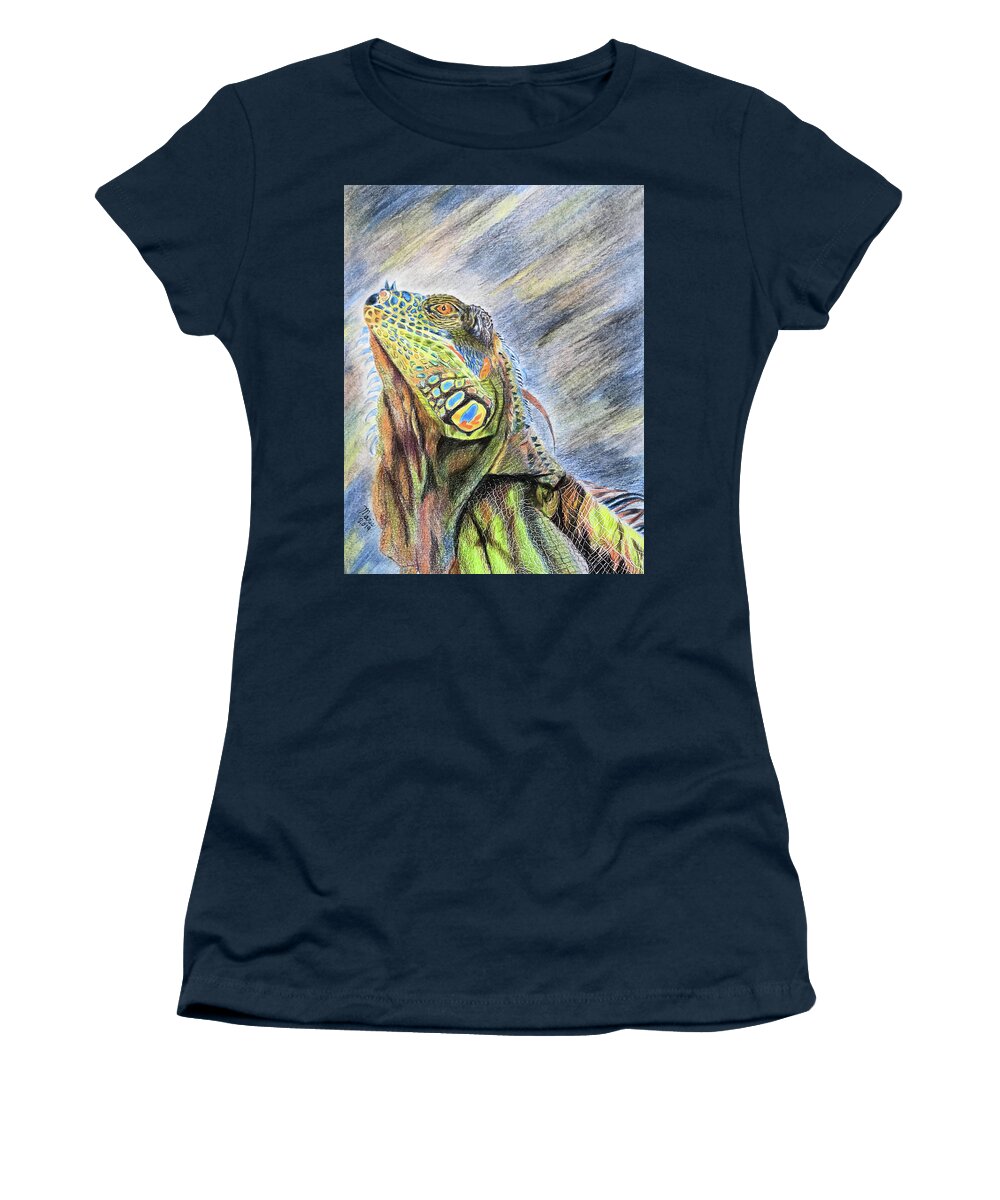 Animal Women's T-Shirt featuring the painting Lizard by Maris Sherwood