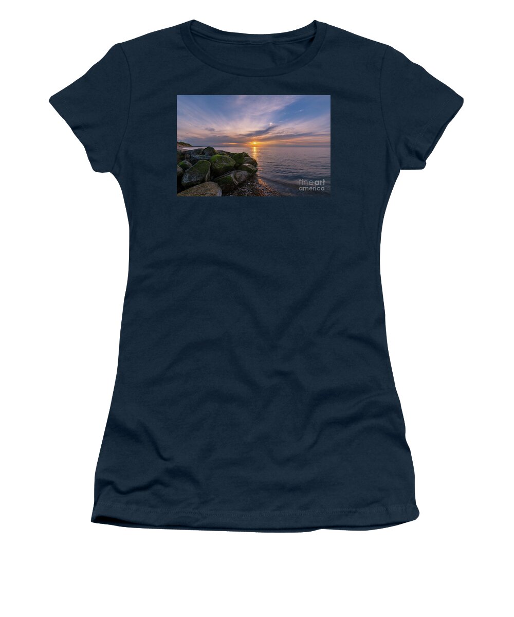 Long Island Women's T-Shirt featuring the photograph Long Island Sound Sunset by Sean Mills