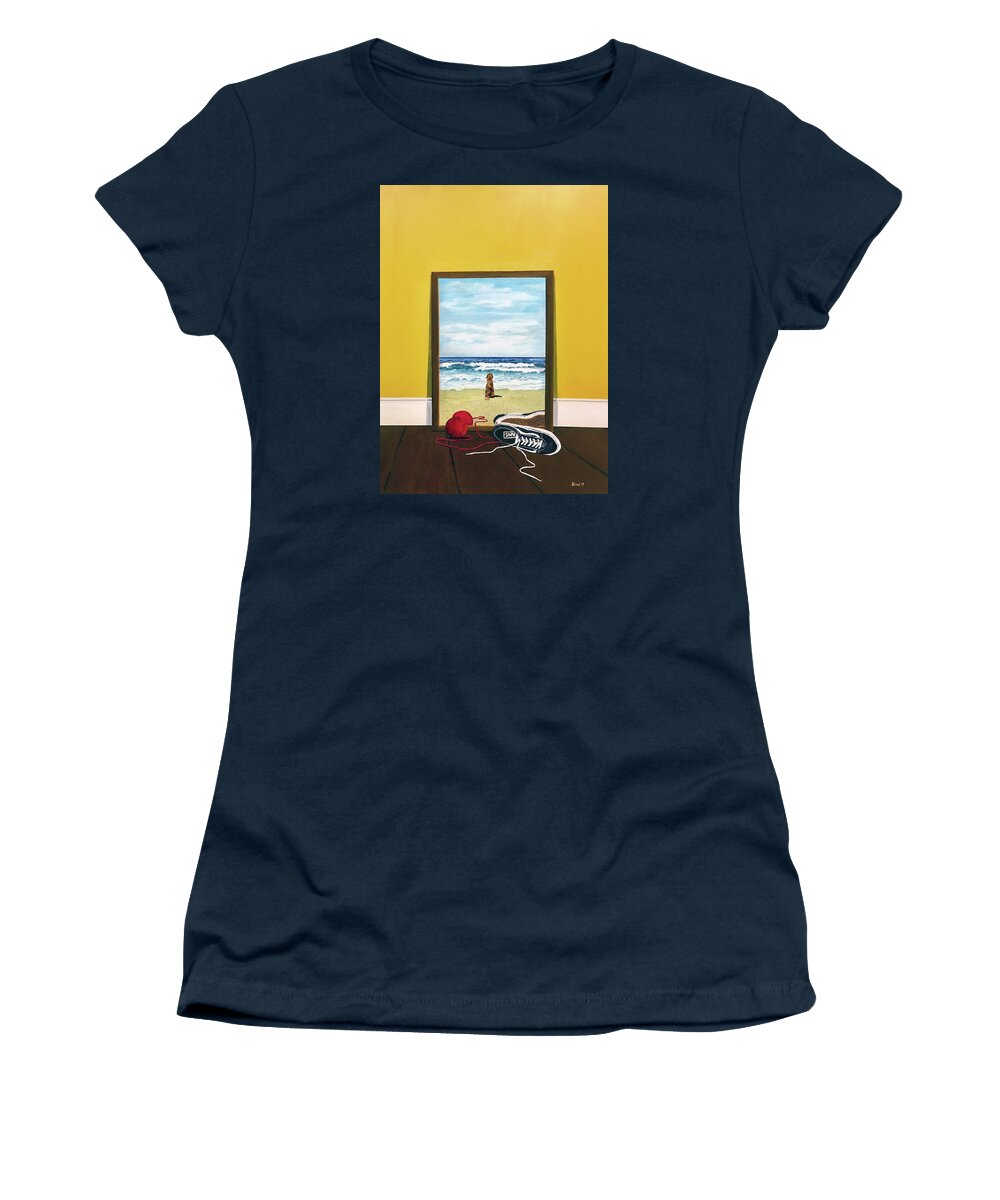 Surrealism Women's T-Shirt featuring the painting Loose Ends by Thomas Blood