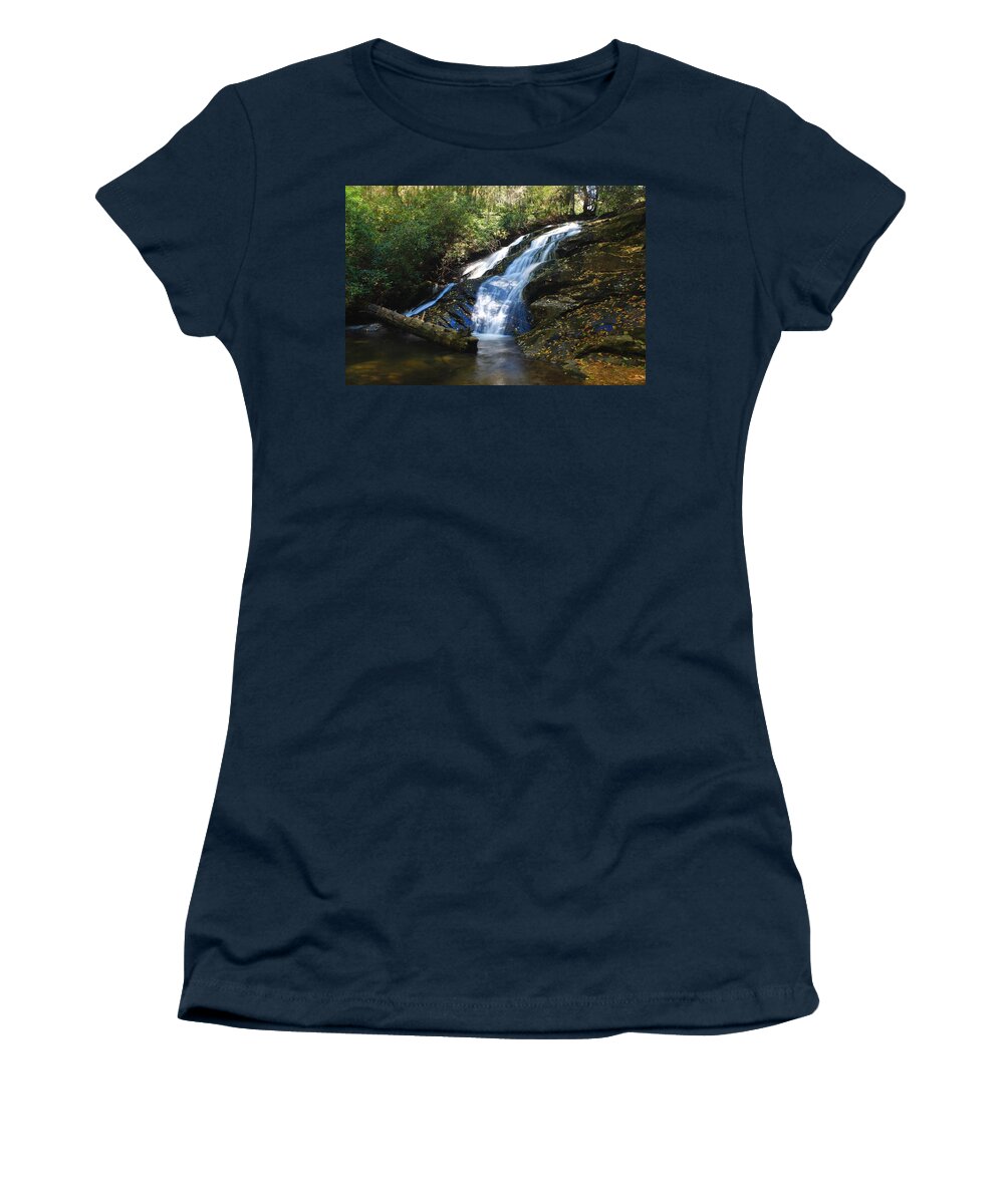Waterfall Women's T-Shirt featuring the photograph Lower Long Creek Falls by Richie Parks