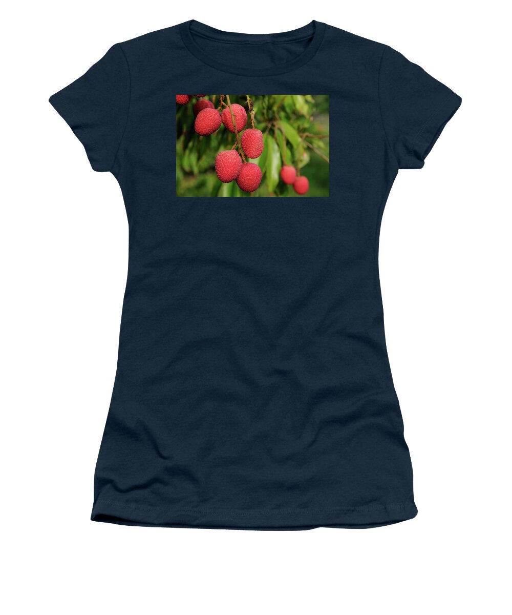 Lychee Women's T-Shirt featuring the photograph Lychee Fruit on Tree by Bradford Martin
