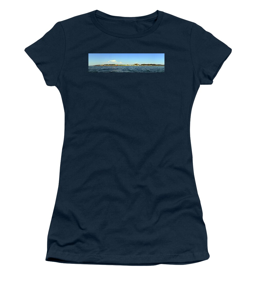 Lighthouse Women's T-Shirt featuring the photograph Macatawa and Big Red by Michelle Calkins