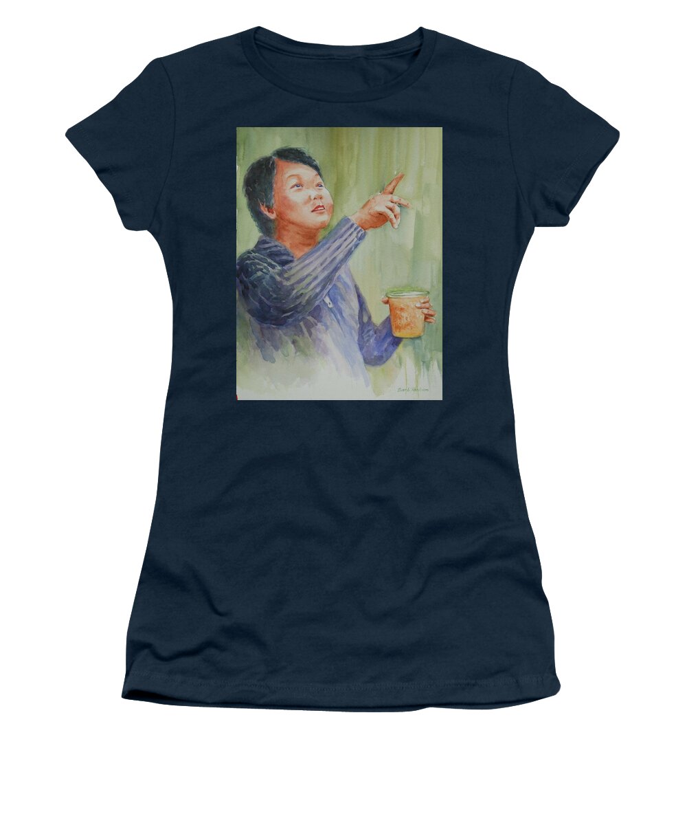 Thaiand Women's T-Shirt featuring the painting Making a Point by Barbara Parisien