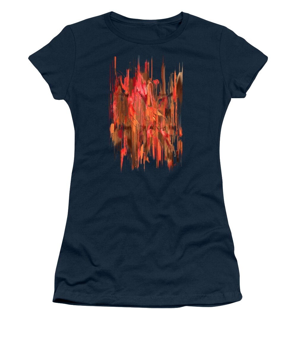 Abstract Women's T-Shirt featuring the digital art Maple Leaf Rag by Gina Harrison