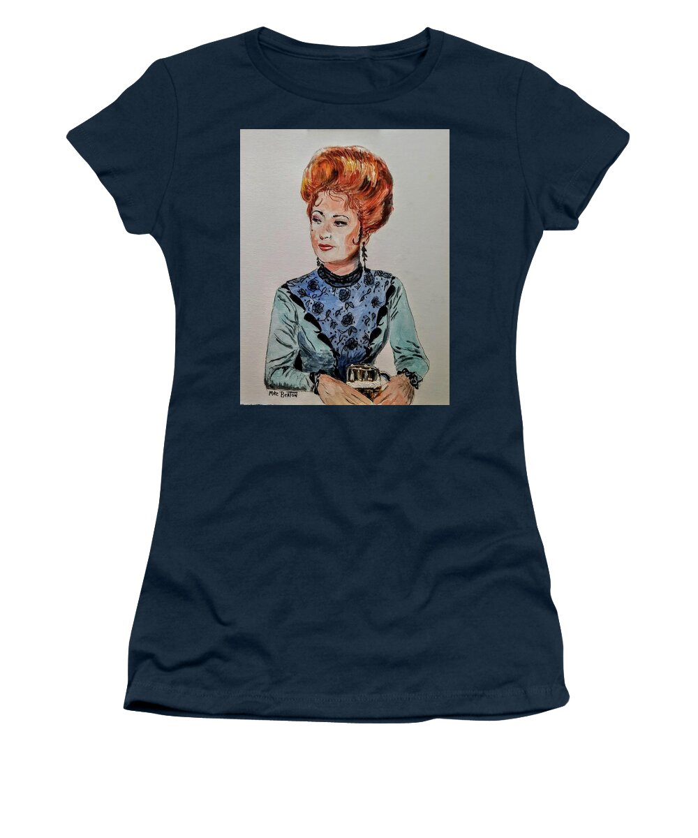 Amanda Blake Women's T-Shirt featuring the painting Miss Kitty by Mike Benton