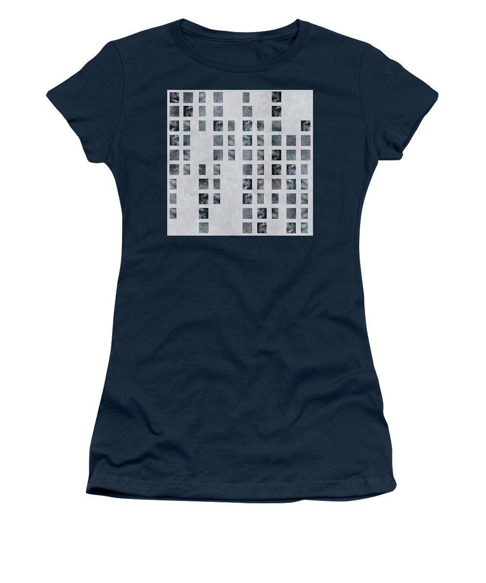 Contemporary Women's T-Shirt featuring the digital art Moody Blues Data Pattern by Sand And Chi
