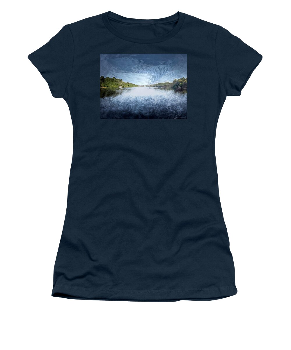 Lake Women's T-Shirt featuring the photograph Moody Lake View by GW Mireles