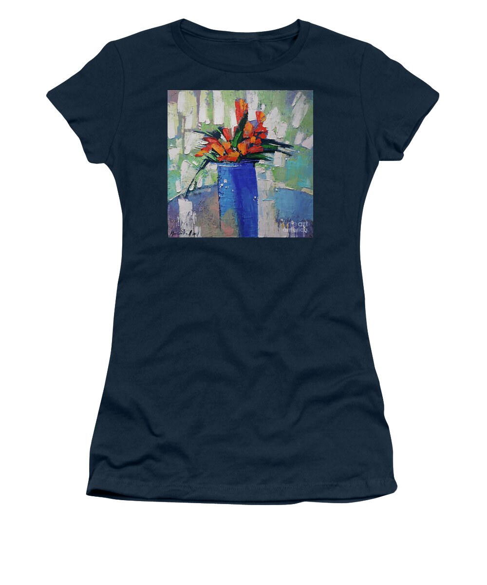 Morning Women's T-Shirt featuring the painting Morning by Anastasija Kraineva