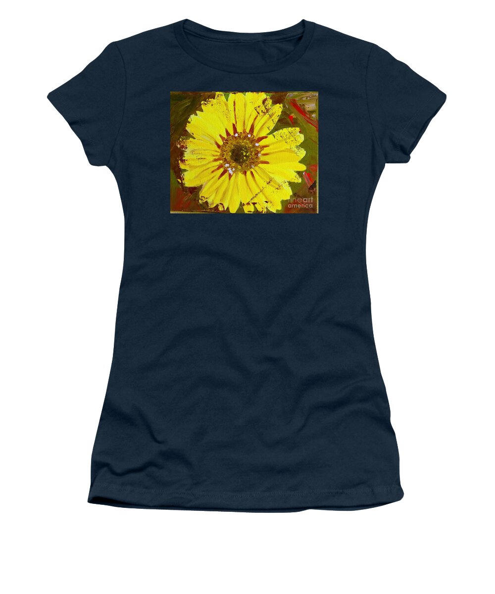Original Art Work Women's T-Shirt featuring the painting My Yellow Daisy by Theresa Honeycheck