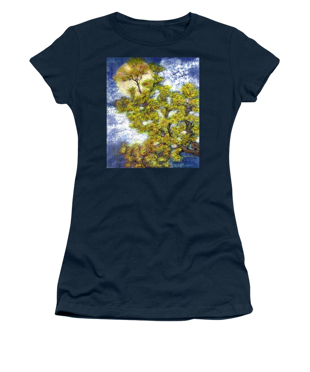 Old Trees Women's T-Shirt featuring the painting Mystic Visions by Charlene Fuhrman-Schulz