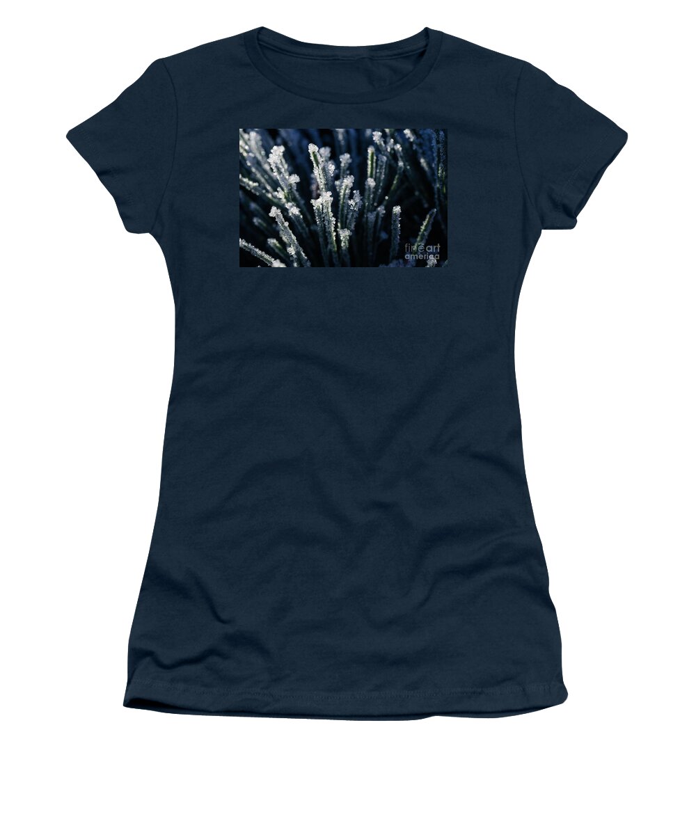 Ice Crystals Women's T-Shirt featuring the photograph Nature Abstract by Eva Lechner