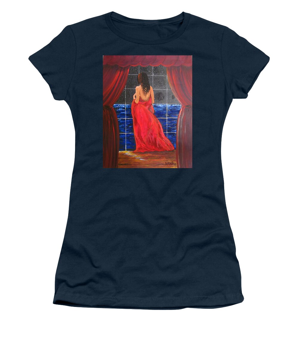 Nature Women's T-Shirt featuring the painting Nature's Pleasure by Gloria E Barreto-Rodriguez