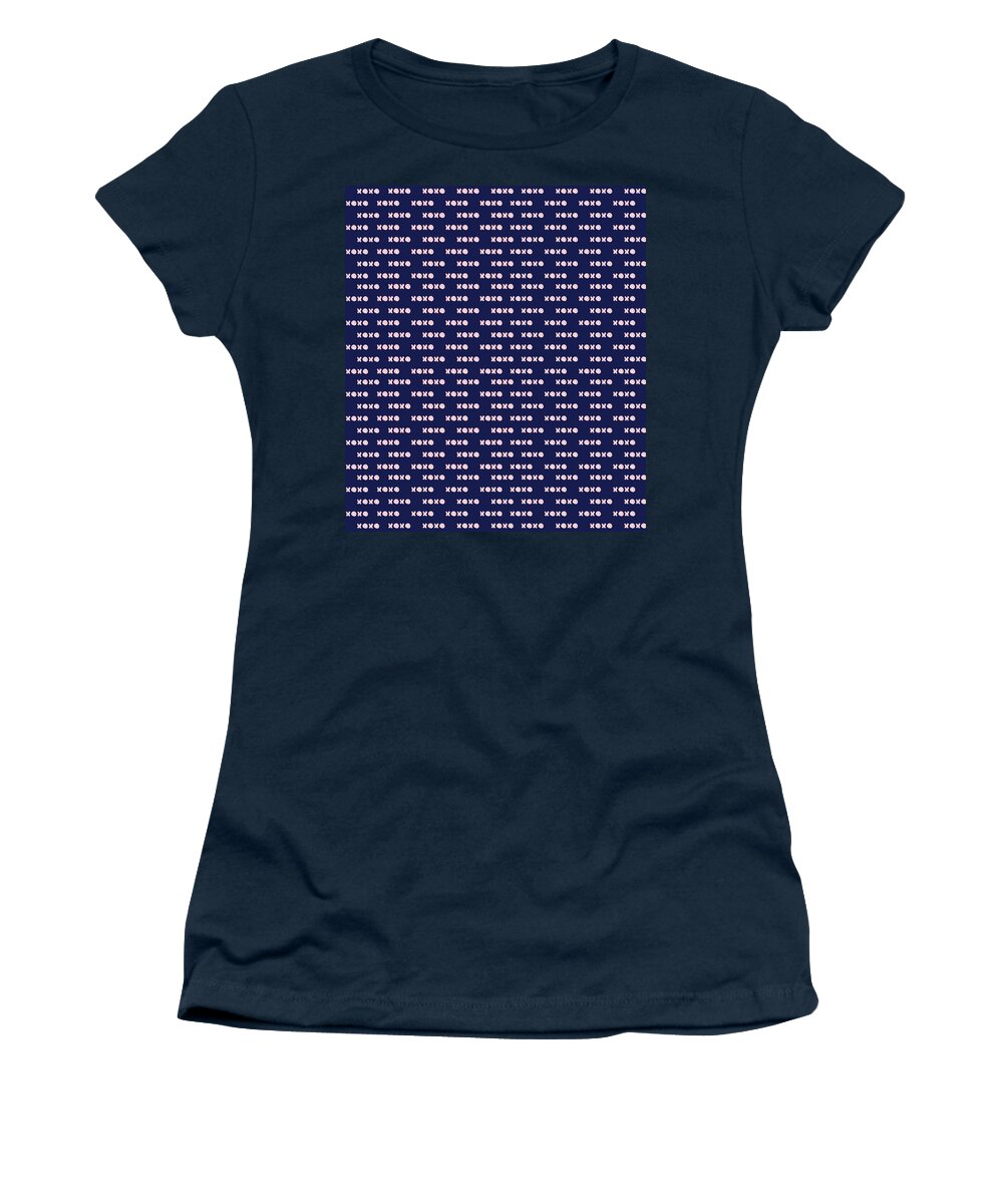 Xoxo Women's T-Shirt featuring the drawing Navy Xo by Ashley Rice