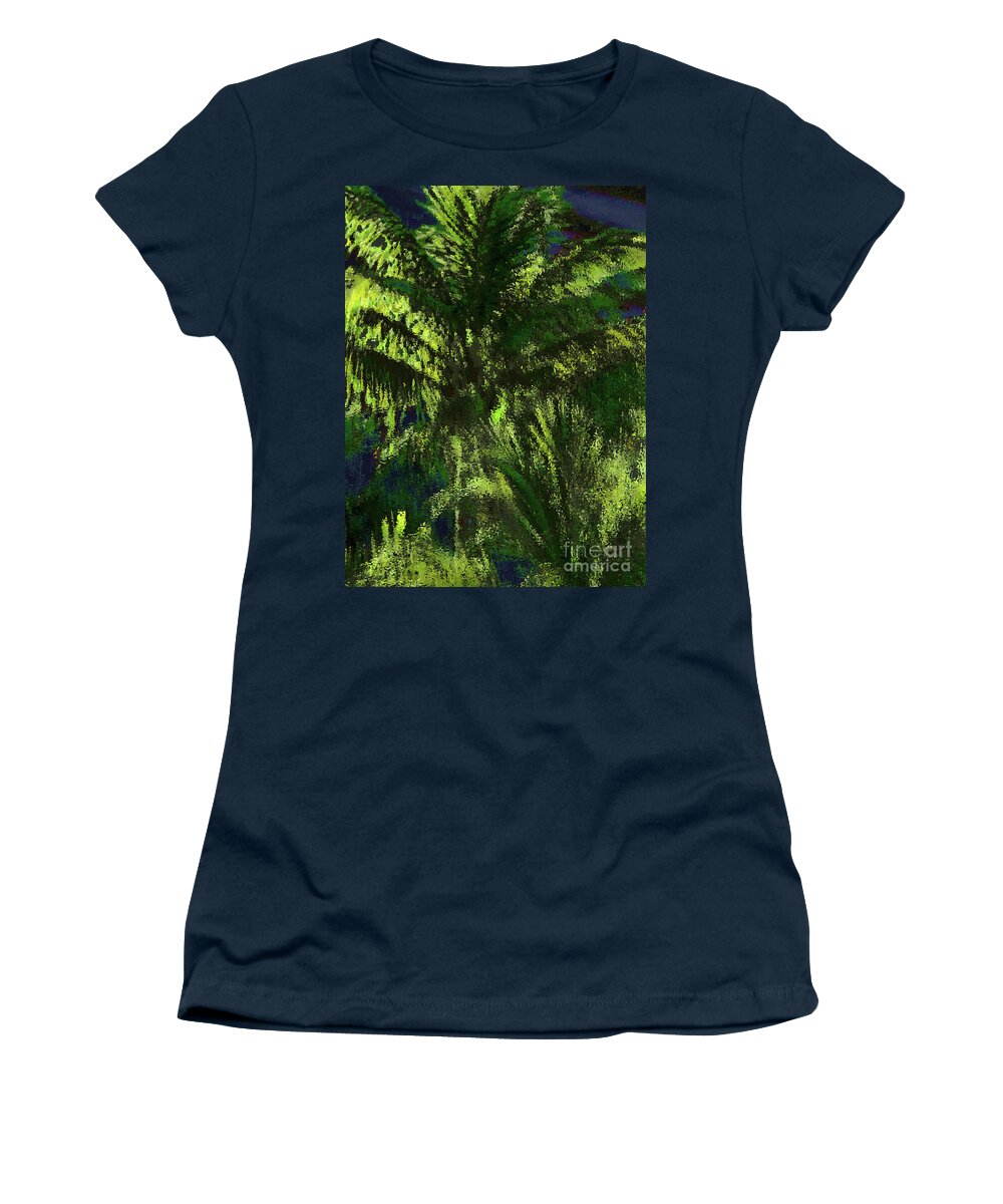 Palm Women's T-Shirt featuring the photograph Neon Palm 1001 by Corinne Carroll