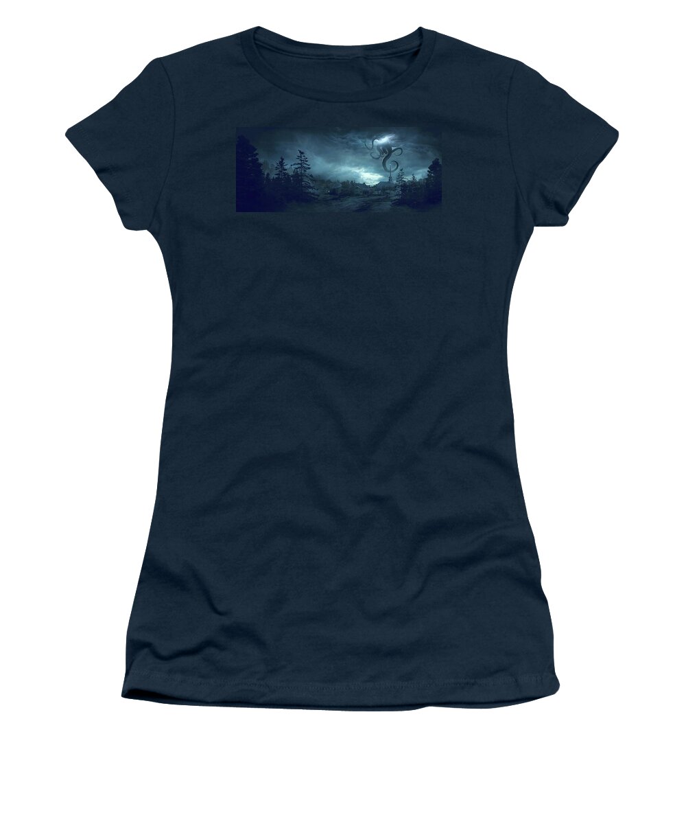 Lovecraft Women's T-Shirt featuring the digital art New England by Guillem H Pongiluppi